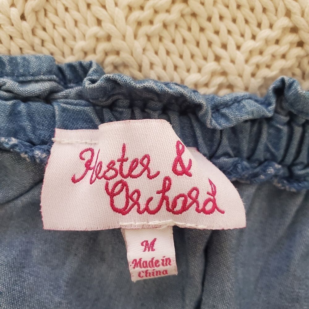 Hester & Orchard Off-Shoulder Blouse Sz Med - Picture 9 of 11